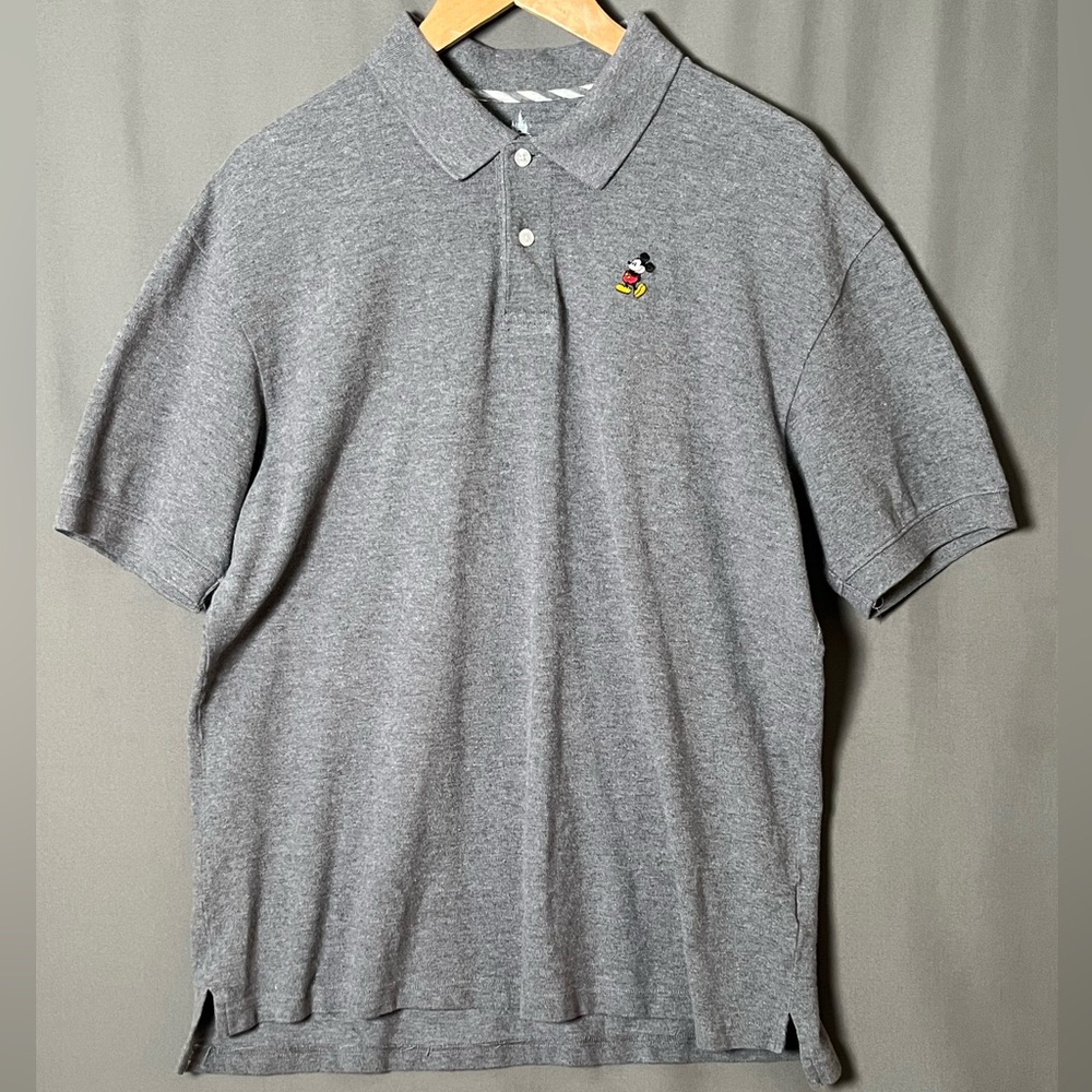 Disney Parks Men's L Grey Polo Embroidered Mickey